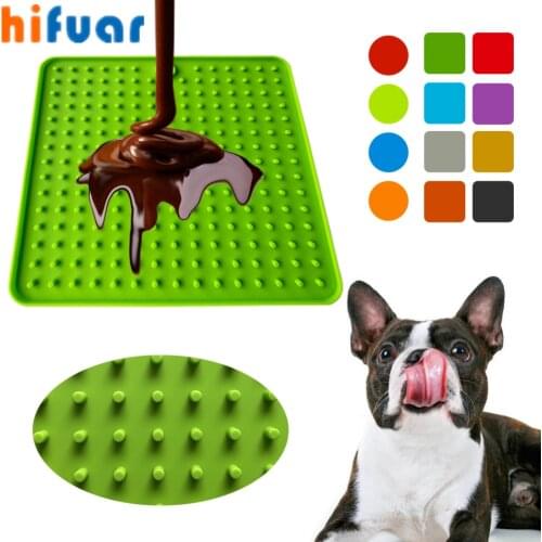 Mat For Dogs Cats Slow Food Bowls New Pet Dog Feeding Food Bowl Silicone Dog Feeding Lick Pad Dog Slow Feeders Treat Dispensing