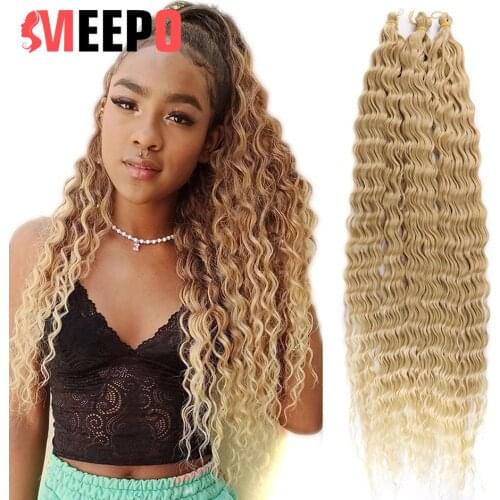 Meepo Deep Water Wave Twist Crochet Hair Synthetic Afro Curls For Black Women Crochet Braid Ombre Braiding Hair Extensions