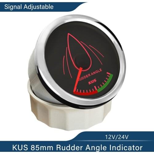 KUS Universal Marine Rudder Angle Indicator Gauge Adjustable Signal 85mm (3-3/8") With Backlight