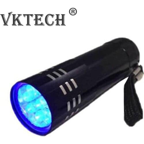 Mini UV ULTRA VIOLET 9 LED Flashlight Torch 4.5v Light Waterproof Aluminum Lamp Outdoor Portable Tactical Lighting Tool UV Lamp