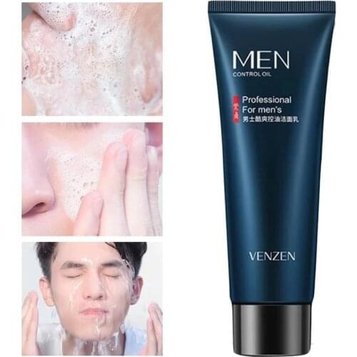 Mens Facial Cleanser Oil Control Moisturizing Bringhtening Rich Foaming Face Cleanser Skin Care