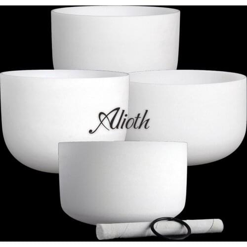 8/10/12/14 Inch 4 PCs White Crystal Singing Bowl Set for Chakra Balancing/Yoga/Meditation/Sound Therapy