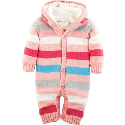 New Winter 100% Cotton A Piece of Bodysuits with A Color Fringe Pattern Suitable for 0-18months Baby TLL0041