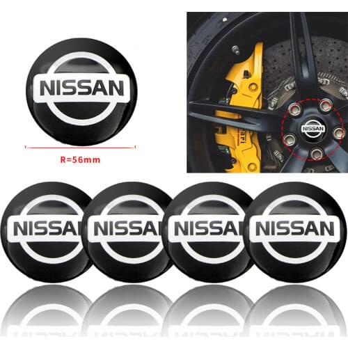 Nstar 4pcs 56mm Fashion black Car Wheel Center Badge Emblem Sticker For Nissans Nismo X-trail Almera Qashqai Tiida Teana