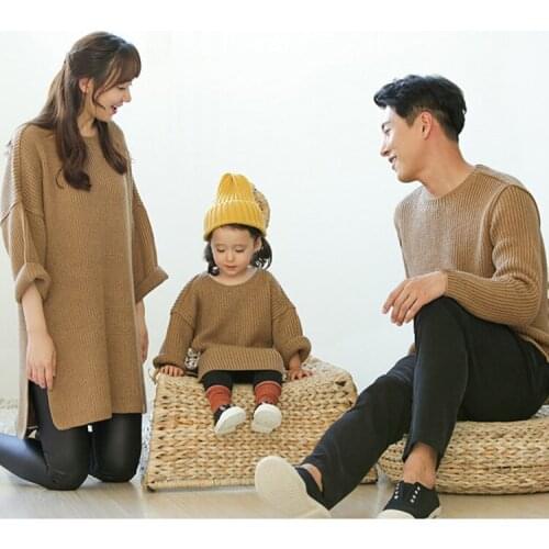 Family Matching Clothes Sweater 2018 Winter New Casual Fashion Round Neck Sweater Warm Sweater Matching Outfits