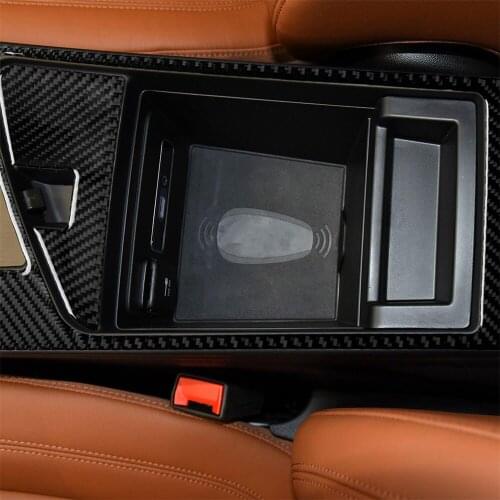 Carbon Fiber Armrest Frame Cover Trim for Alfa Romeo Giulia 2017-2019 Interior Decoration Car Accessories Car Decal Stickers