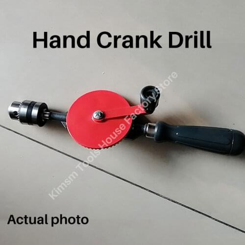 3/8'' 1/4'' Portable Hand Crank Drill For Woodworking Mini Manual Punch Drills Carpenter Diy Universal Drilling Tool Drill Bits