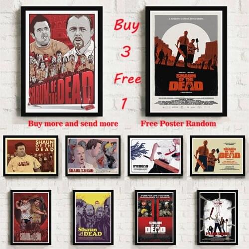 Shaun of the Dead Movie Canvas White Coated Paper Poster Prints Wall Art Pictures Living Room Home Decor Frameless