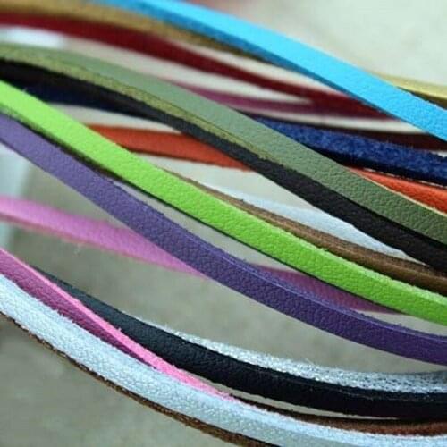 Suede Cord 2.7mm Multi-colors ONE SIDE Flat Faux Suede Leather Lace Cord DIY Rope For Leatherwork and Bracelet Jewelry making