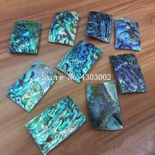 50pcs/lot 32x50mm Natural Rectangle Cut Abalone Mother of Pearl shell for DIY Jewelry Colorful Rectangle MOP Pearl shell