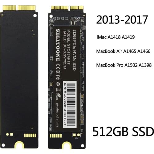SELLTOONE 512GB SSD Solid State Disk With Tools For Macbook Air A1465 A1466 (2013-2017), MacBook Pro A1502 A1398 (2013-2015)