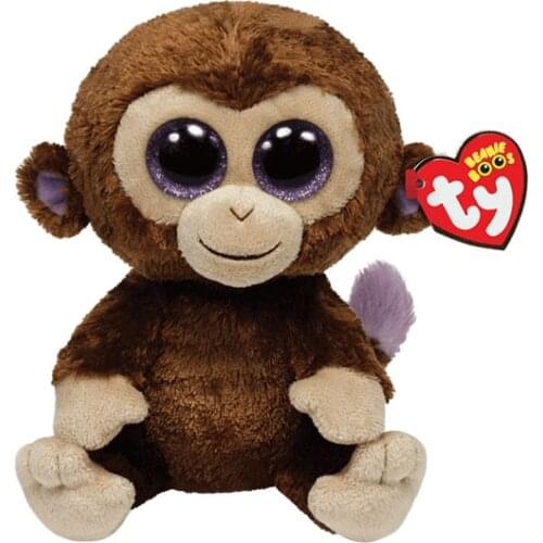 Ty Beanie Boos 6" 15 cm Big Eyes Cute Simulation Brown Monkey Plush Toy Stuffed Animal Doll Bedroom Decor Birthday Children Gift