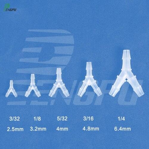 Y-shape 3-way Plastic Pagado Fittings Imported PP Vacuum Pump Use Tee Connectors Pneumatic Parts