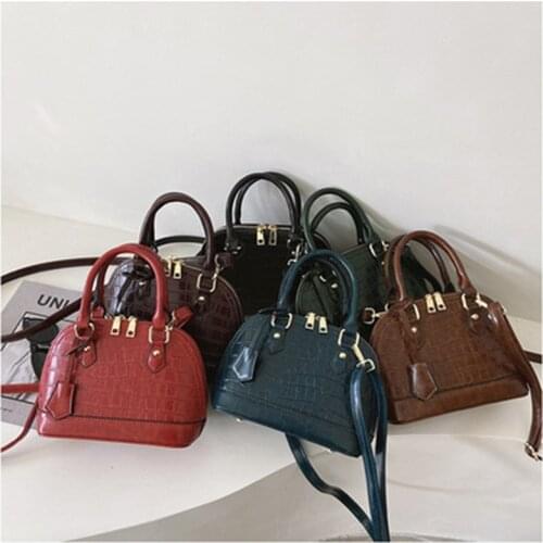 Crocodile stone pattern shell bags for women 2021 new high-capacity handbag European and American fashion shoulder diagonal bag