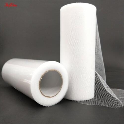 15CM*22M Tulle Roll Fabric Spool Tutu Sheer Crystal Organza Tulle for Home Wedding Decoration Baby Shower DIY Shirt Craft 7Z