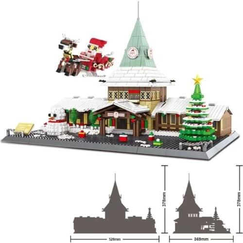 IN STOCK Creator Street Model Santa claus offic Toys WG6218 2228Pcs Building Blocks Assembly Bricks Kits Kids Christmas Gifts