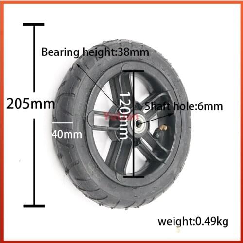 6mm 8mm 10mm inner hole Good quality wheel 200x45 wheel 8 inch Castor Wheel with Tyre & Tube motorcycle parts electric scooter