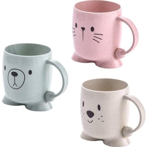 2021 NEW Baby Children Daily Cup Cute Cartoon Big-mouth Bear Tooth-brushing Cup Tooth Cup Babys Washing Cup Milk Mug
