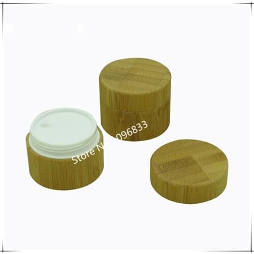 20PCS Environmental Bamboo Plastic Bottle Cosmetic Cream Jar Container Bottle Refillable Sepcial Bamboo Lid Bottle Jar 15ml 15g