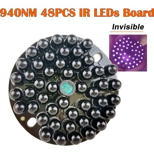 Invisible Illuminator 940NM 48pcs IR LEDs Invisible At Night No Exposure Infrared Light Board For IR Illuminator CCTV Accessorie