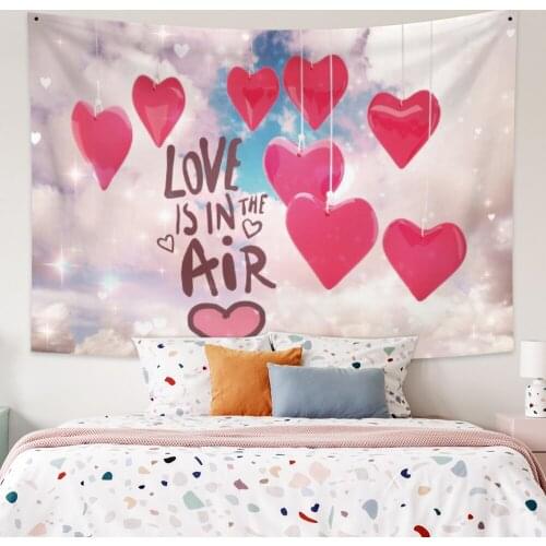 Valentines Day Love is in our Air Tapestry Vintage Exotic Summer Plant Nature Frame for Bedroom Photography Wall Decor