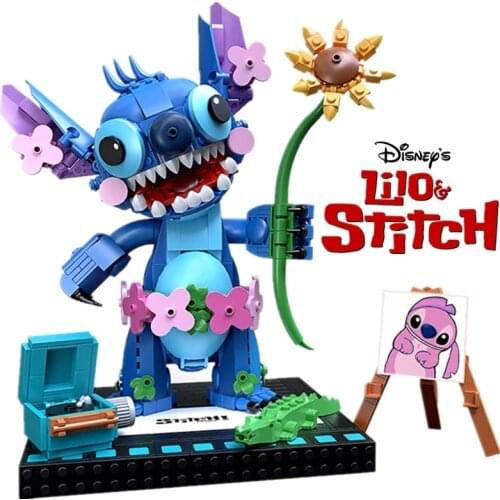 IN STOCK New Disney Lilo & Stitch Building Blocks Cute Stitch Cartoon Model Bricks Assemble Birthday gifts 881Pcs