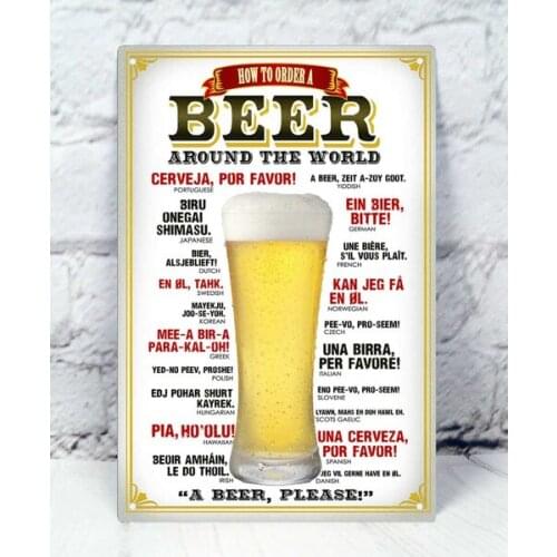 Beer Metal Tin Signs Bar Pub Home Brewery Decorative Plates Beer Wall Sticker Advertising Iron Painting