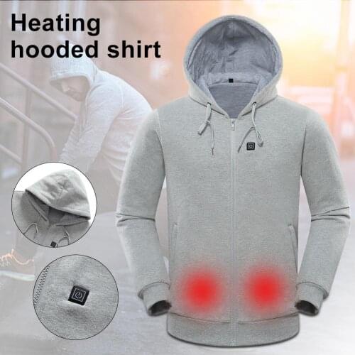 Men Winter Warm Sports Heated Hoodie Temperature Controllable Hooded Sweatshirt For Men And Women USB Charging Heating Sweater