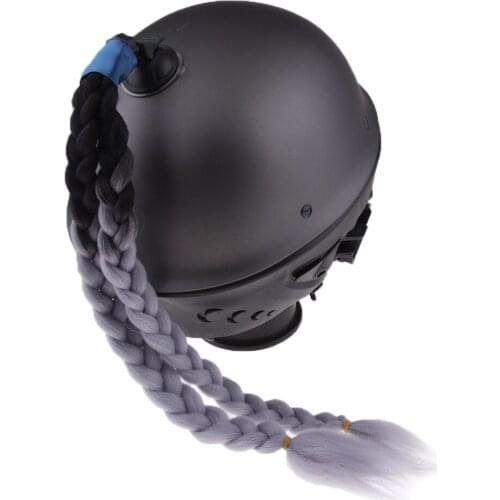 54cm/21'' Handmade New Motorcycle Helmet Braids Woman Braids Wig Helmet Decorate Pigtail Ponytail With Sucker Bow