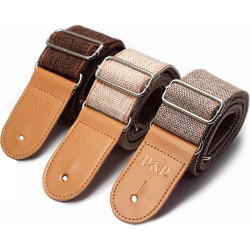 Adjustable Double-layer Linen Cotton Guitar Strap For Acoustic Electric Bass Guitar Musical Accessories Colors Optional