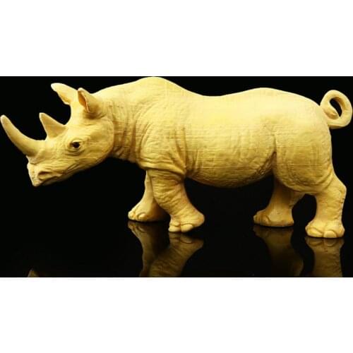 Boxwood carving lion decoration small sculpture model craft gift home office decoration gifts