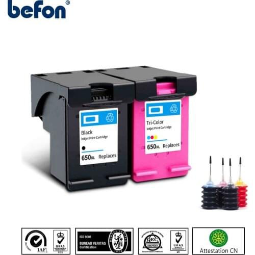 Befon 650XL Ink Cartridge Replacement for HP 650 HP650 XL Compatible for hp Deskjet 1015 1515 2515 2545 2645 3515 4645 Printer