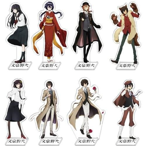 Japan 16cm Bungo Stray Dogs Anime Figure Acrylic Stand Model Toy Dazai&Chuuya Stand Figure Decoration Cosplay Action Figures