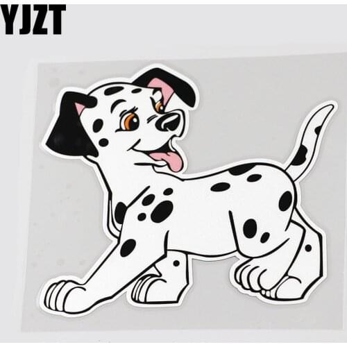 YJZT 14.6CMX14.2CM Interesting Spotted Dog Car Sticker Decal 13B-0003