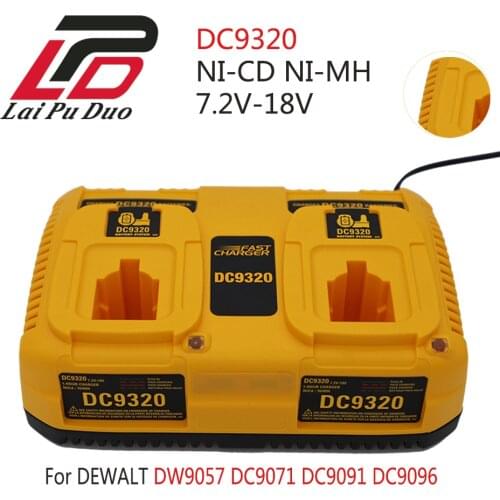 7.2V-18V Dual Charger For Dewalt DC9320 DC9310 Ni-CD & Ni-MH Battery charger DW9057 DC9071 DC9091 DC9096 Battery Charger