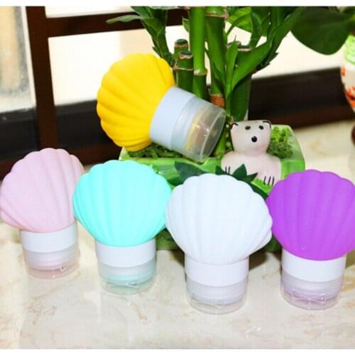1PC Silicone Squeeze Travel Bottle Seashell Shape Empty Container Tube Portable Travel Make Up Tool