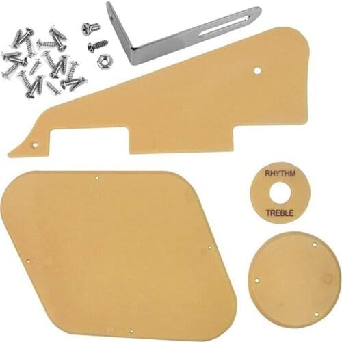 1Set Yellow Pickguard Cavity Switch Covers Pickup Selector Plate Bracket Screws Fit Les Paul Guitar Style Kit