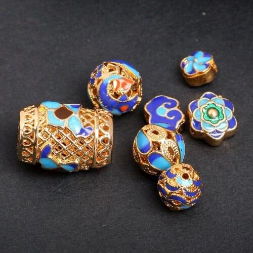 1Pcs Metal Copper Dripping Oil Charms Beads Enamal Pendants Charms For DIY Jewelry Bracelet Necklace Makings Accessories 27188