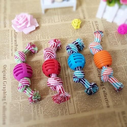 1 Pcs Pet Dog Puppy Cotton Chew Knot Toy Durable Braided Bone Rope Pets Dogs Teeth Cleaning Supplies Accessories Random Color