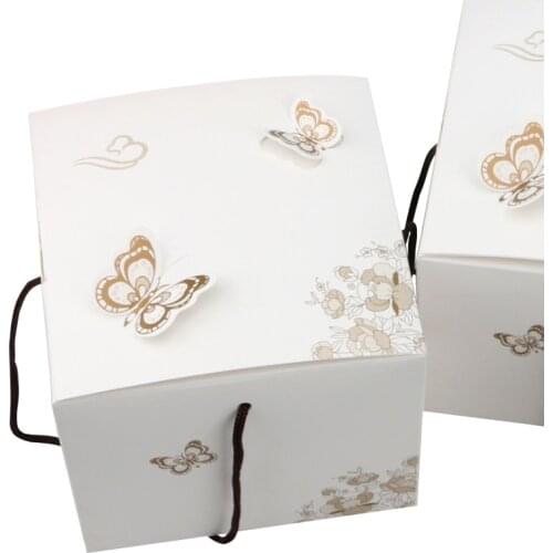 10pcs/pack Butterfly Mooncake Cake Candy Handline Gift Box Candy Box Bag Merry Christmas Packaging Dumpling boxes