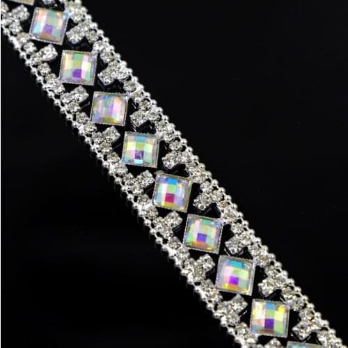 10Yards Crystal Rhinestone Chain Trim AB Trim Bridal Costume DIY Trimming Accessories