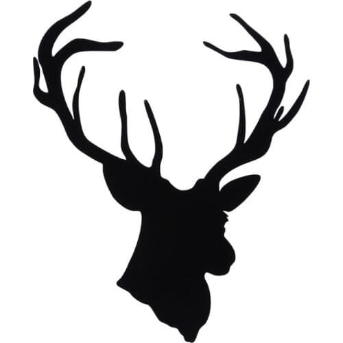 12CM*16.5CM Fashion Cool Deer Head Vinyl Car Styling Creative Hunting Car Sticker And Decals Black/White