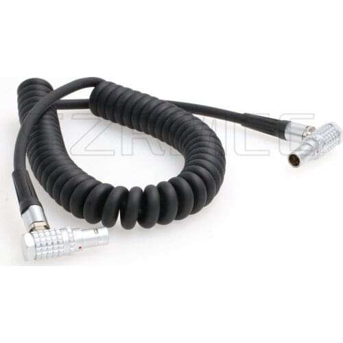 2 Pin Right Angle Male to 2 Pin Right Angle Male Coiled Power Cable for ARRI Alexa Camera 2 pin 12V to Teradek Bond Bolt Cube