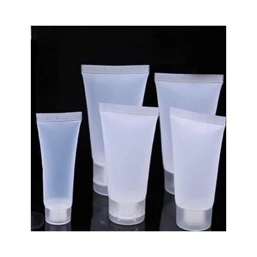 50pcs/lot 5ml 10ml 15ml 20ml 30ml 50ml 100ml Clear Plastic Soft Tubes Empty Cosmetic Cream Emulsion Lotion Packaging Containers