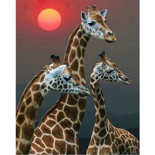 Giraffe diamond painting scenery deers full drill animal diamond embroidery art rhinestone mosaic drawing pictures decor new