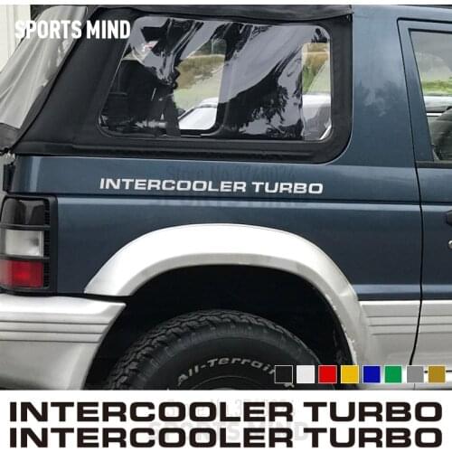3 Pairs Intercooler Turbo Car Sticker Decal Automobiles Car Styling For Mitsubishi Pajero Montero Side MK2 V20 Car Accessories