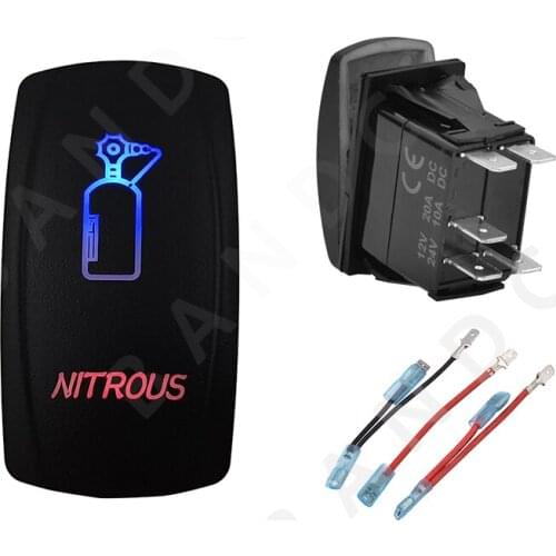 Car Boat Marine NITROUS Rocker Switch SPST Laser Blue&Red Led ON-OFF for ARB RV Camping Accessories，Car Tuning Part，Jumper Wirs