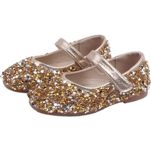 2020 Children Girls Leather Shoes For Kids Beads High Heel Princess Shoes Girls Autumn Spring Rubber Party Sandals For Children