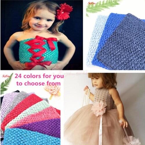 Baby Girl 9 Inch Crochet 23X20CM Tutu Tube Tops Chest Wrap Wide Crochet Tops For DIY Tutu Dress Supplier 7Z-SH939