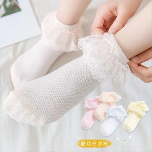 2021 Spring and Summer New Lace Princess Children Dance Socks Mesh Cotton Baby Girl Socks Breathable and Comfortable Baby Socks